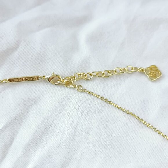 Kendra Scott Elisa Green Cat's Eye Gold Necklace - Picture 3 of 3